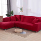 Stretch Velvet Sofa Cover with Non Slip Fit for Sectional and L Shaped Couches