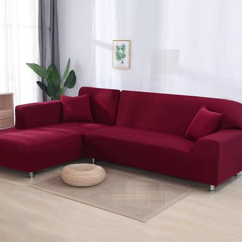 Stretch Velvet Sofa Cover with Non Slip Fit for Sectional and L Shaped Couches
