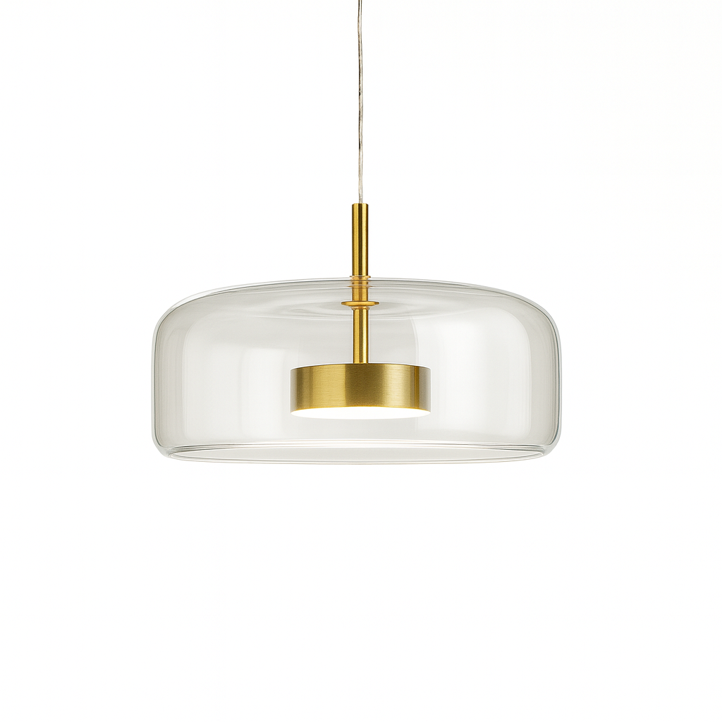 Vintage Glass Pendant Light for Dining Room with Dimmable LED Light