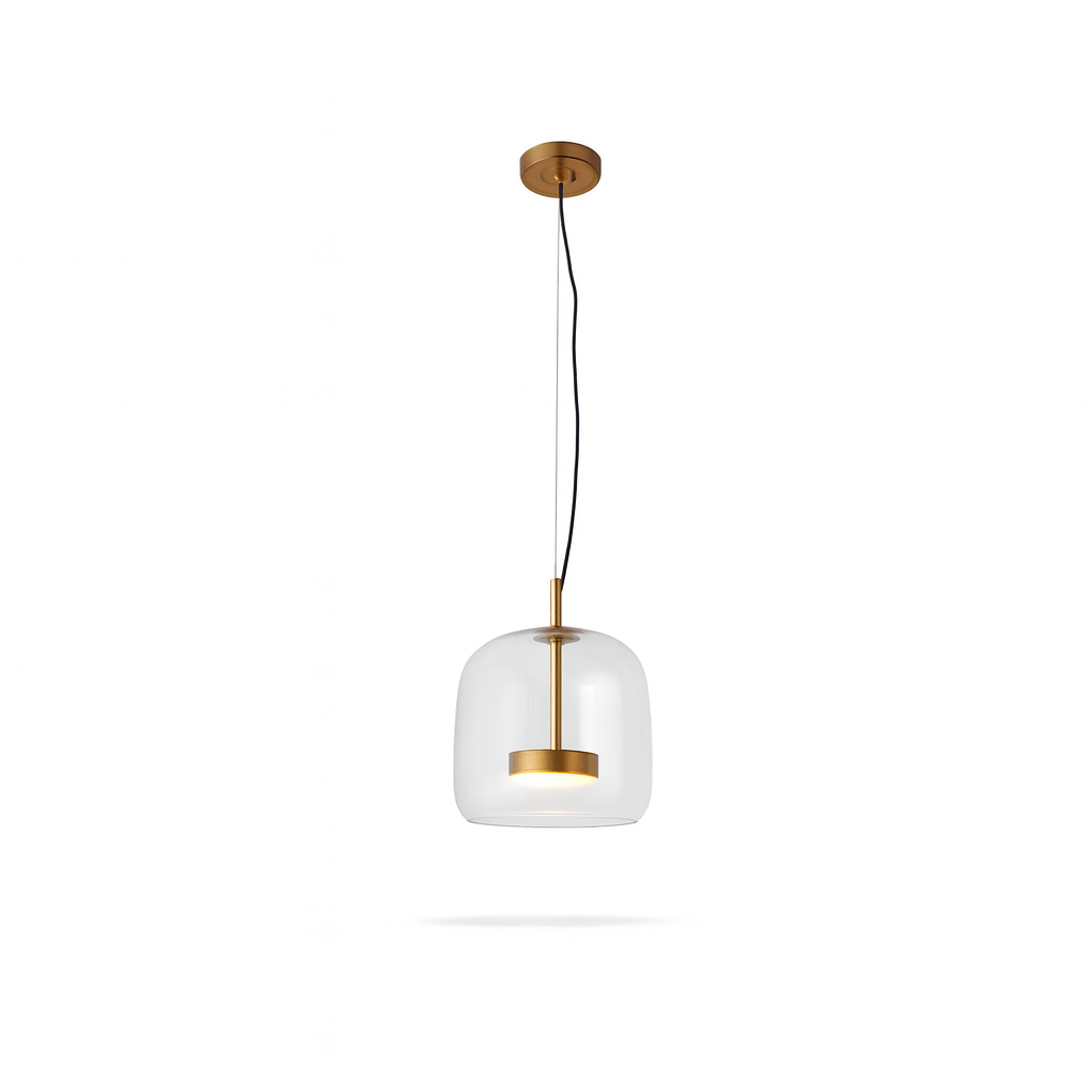 Vintage Glass Pendant Light for Dining Room with Dimmable LED Light