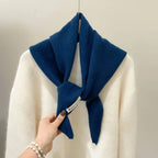Triangle Knitted Wool Blend Scarf for Women | Soft Neck Wrap Shawl