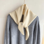 Triangle Knitted Wool Blend Scarf for Women | Soft Neck Wrap Shawl