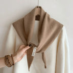 Triangle Knitted Wool Blend Scarf for Women | Soft Neck Wrap Shawl