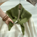 Triangle Knitted Wool Blend Scarf for Women | Soft Neck Wrap Shawl