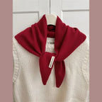 Triangle Knitted Wool Blend Scarf for Women | Soft Neck Wrap Shawl