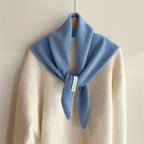 Triangle Knitted Wool Blend Scarf for Women | Soft Neck Wrap Shawl