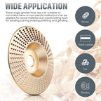 Tungsten Carbide Wood Carving Disc for Angle Grinder Shaping and Sanding