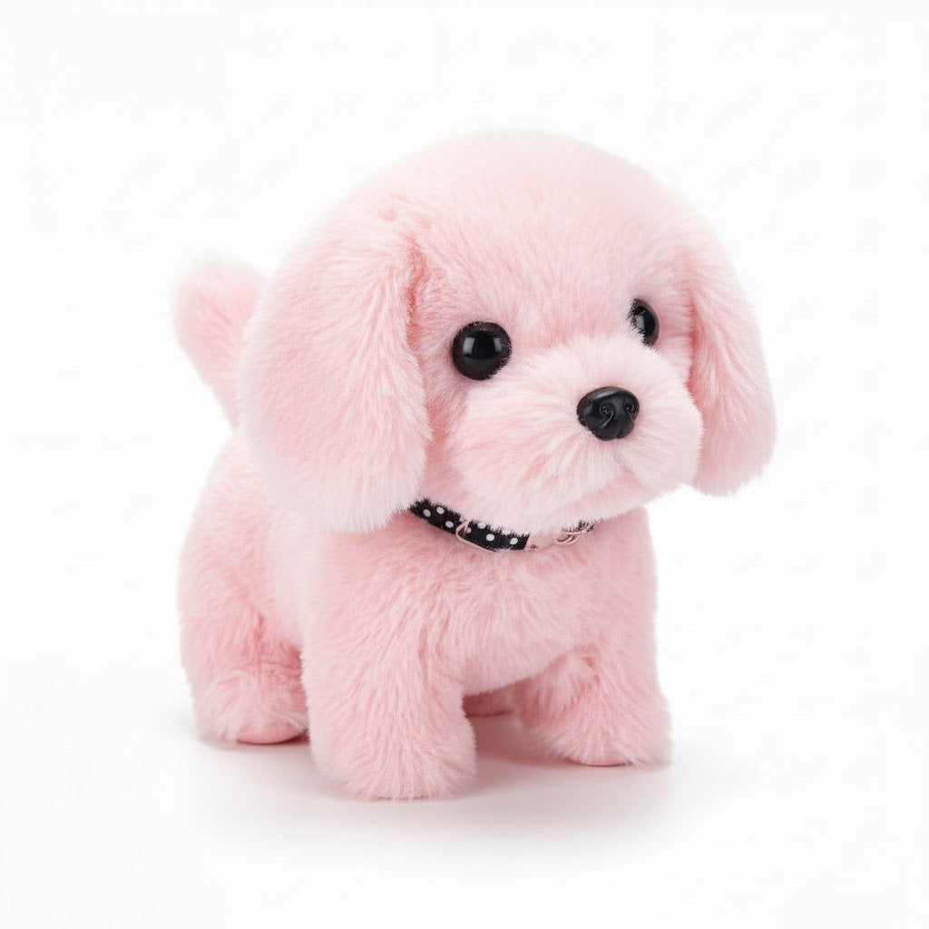 Interactive Plush Puppy Toy Walking Barking Electronic Dog with Tail Wagging and Nodding Head Battery Operated Stuffed Animal for Kids
