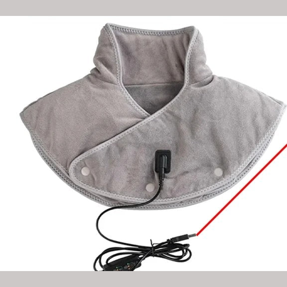 USB Heated Neck and Shoulder Wrap with Vibration and Auto Shut Off Timer