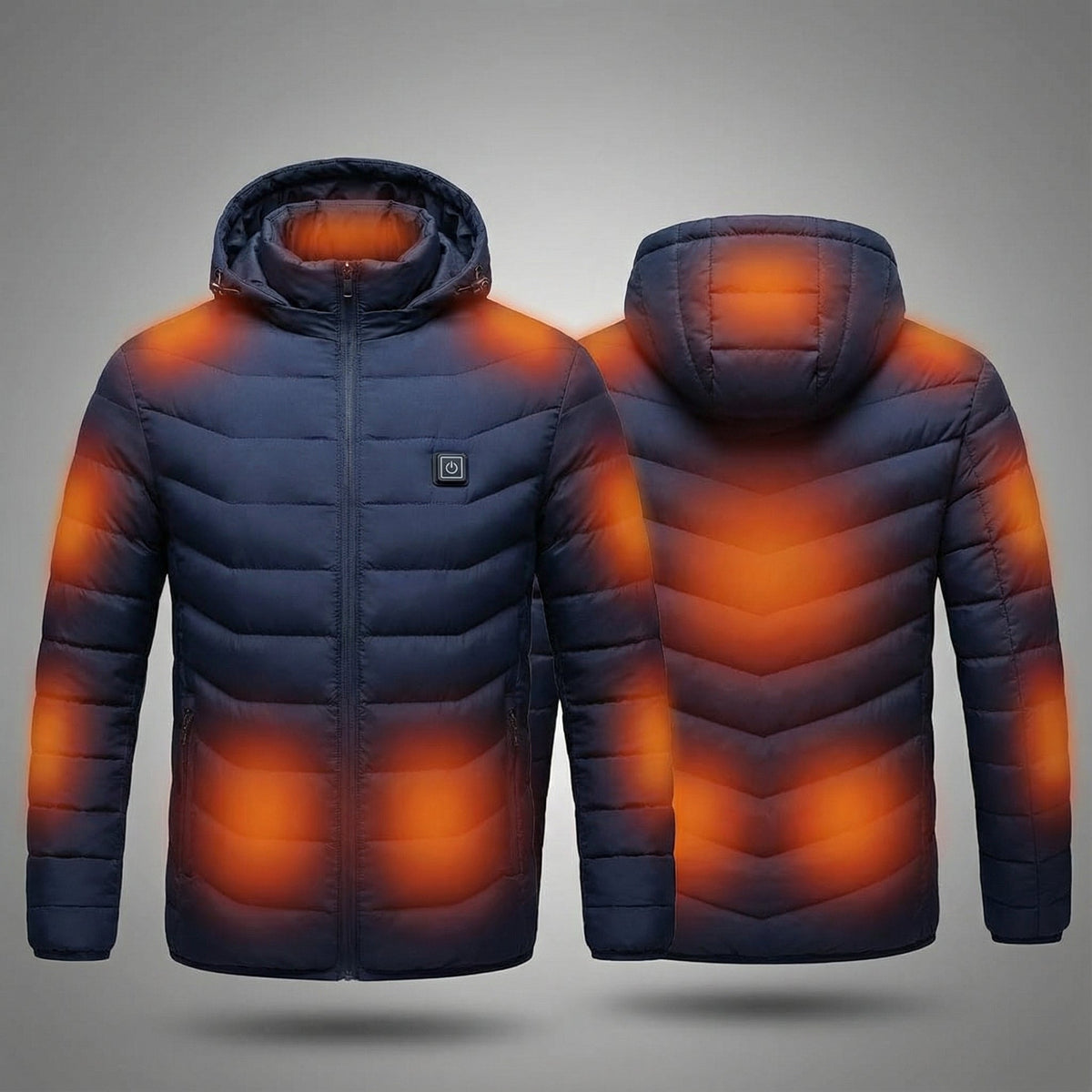 USB Heated Puffer Jacket with Hood for Men and Women