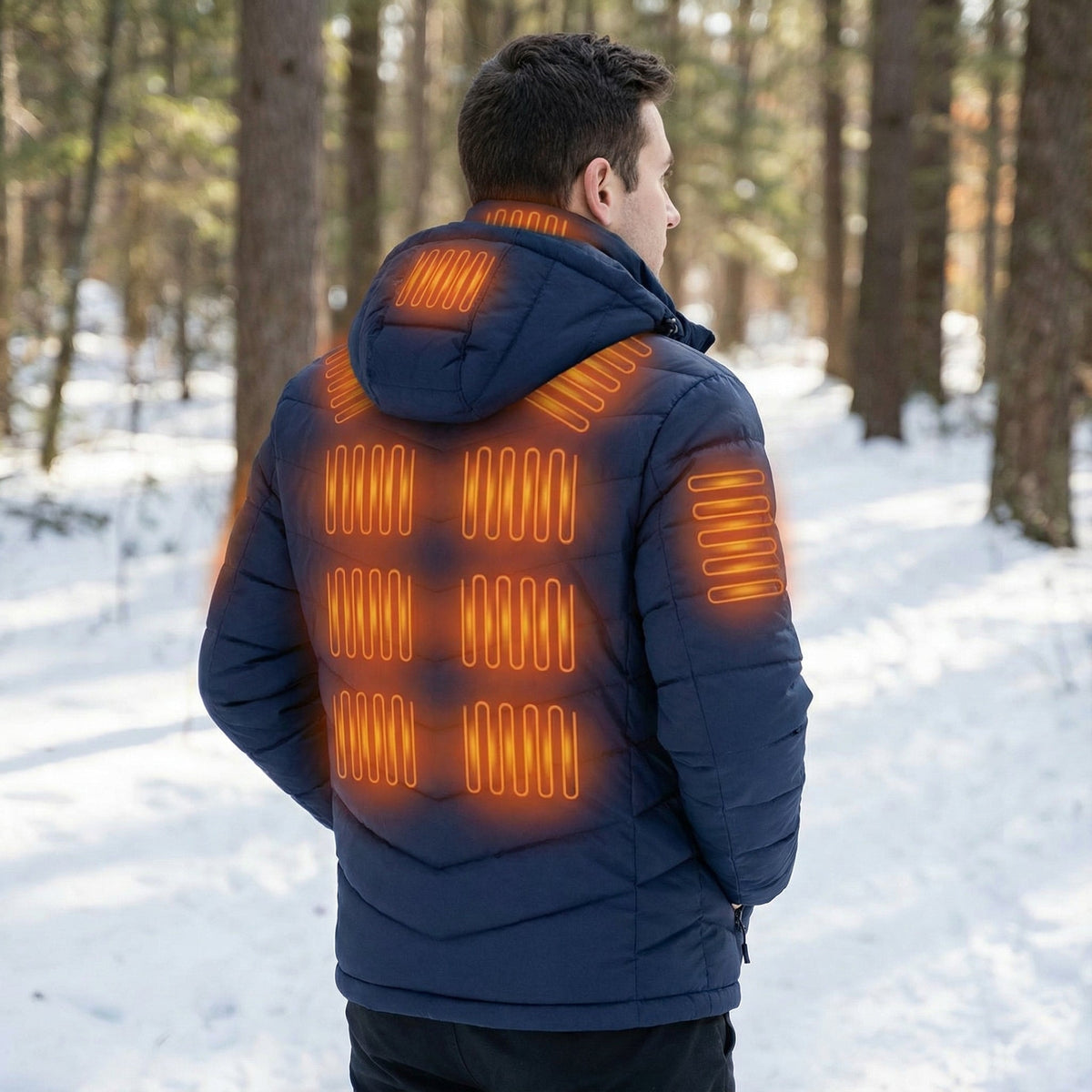 USB Heated Puffer Jacket with Hood for Men and Women