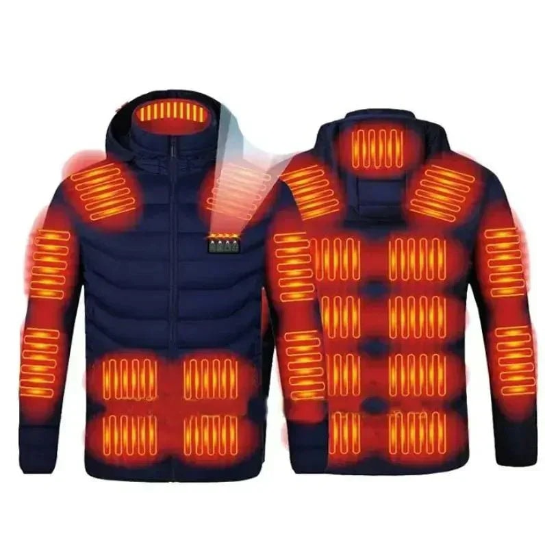 USB Heated Puffer Jacket with Hood for Men and Women