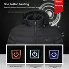 USB Heated Puffer Jacket with Hood for Men and Women