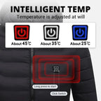 USB Heated Puffer Jacket with Hood for Men and Women