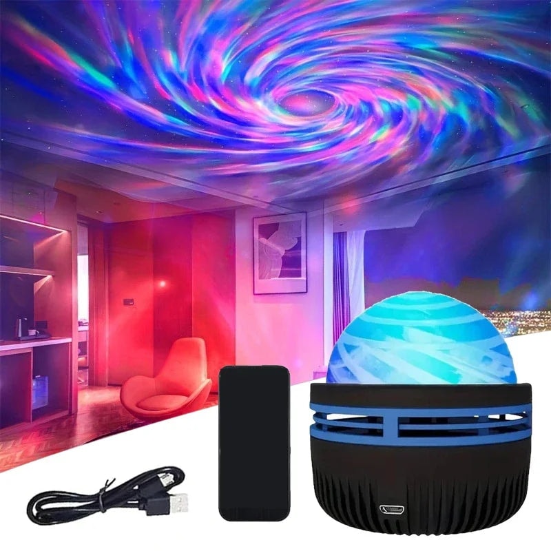 USB Rechargeable Aurora Projector Night Light with Music Sync and Remote
