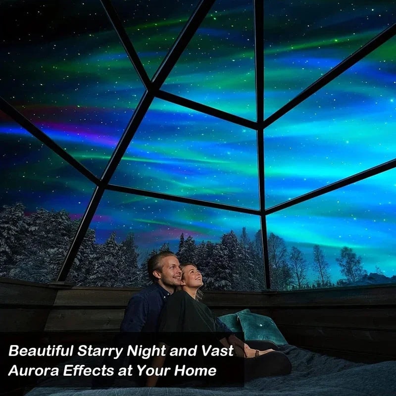 USB Rechargeable Aurora Projector Night Light with Music Sync and Remote
