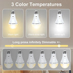 USB Rechargeable LED Light Bulb with Remote and Hanging Hook for Emergencies
