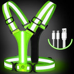 USB Rechargeable LED Reflective Running Vest with Adjustable Straps
