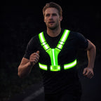 USB Rechargeable LED Reflective Running Vest with Adjustable Straps