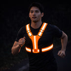 USB Rechargeable LED Reflective Running Vest with Adjustable Straps
