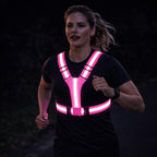 USB Rechargeable LED Reflective Running Vest with Adjustable Straps