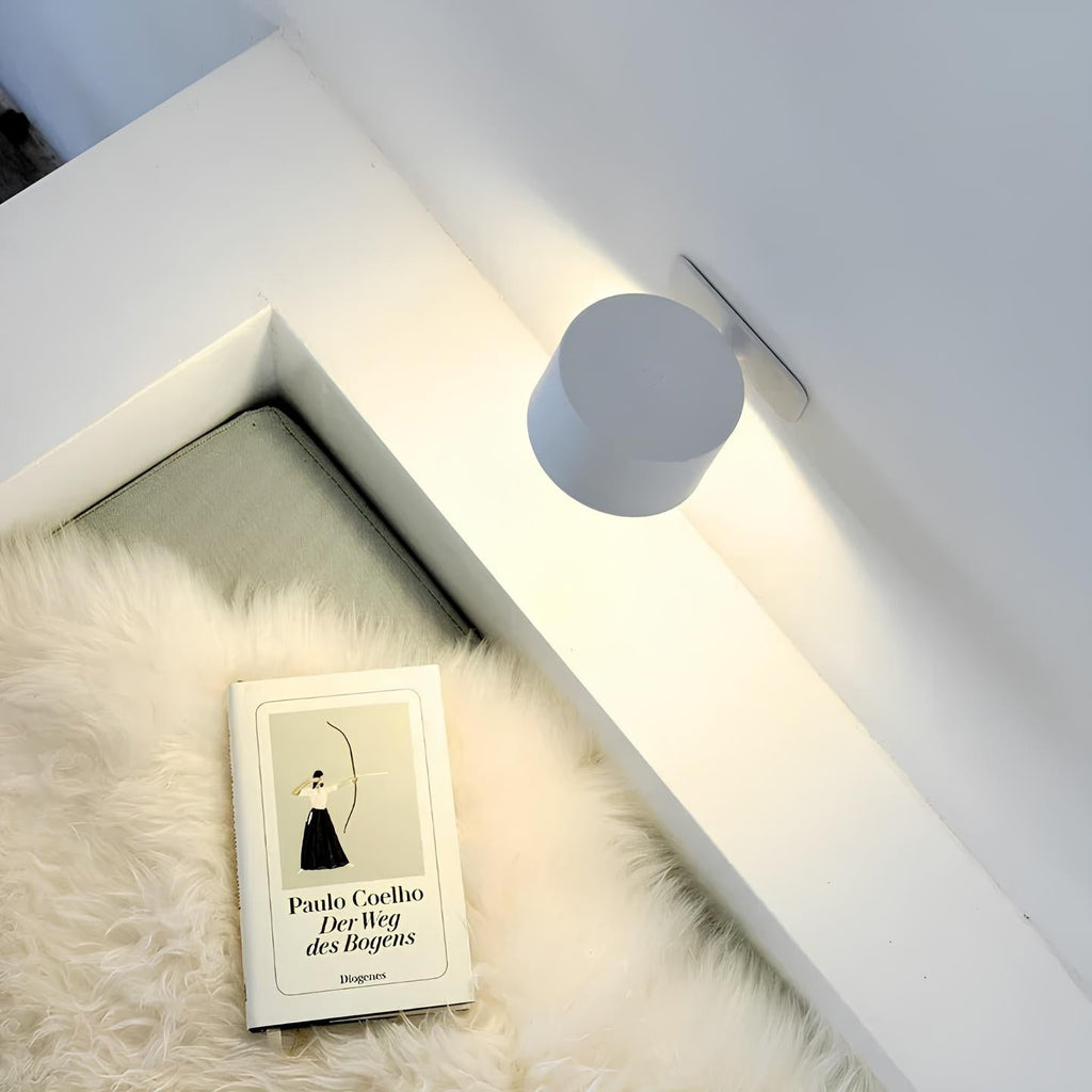 USB Rechargeable Wireless Wall Sconce with Rotating Head and Dimmable LED