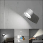 USB Rechargeable Wireless Wall Sconce with Rotating Head and Dimmable LED