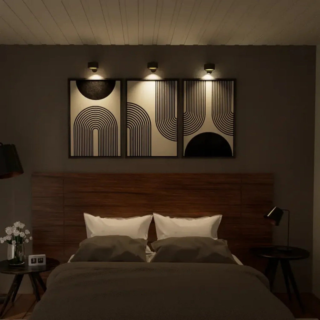 USB Rechargeable Wireless Wall Sconce with Rotating Head and Dimmable LED
