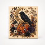 Halloween Pearl Bead Art Craft Kit with Pre-Printed Canvas for Wall Decor