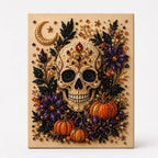 Halloween Pearl Bead Art Craft Kit with Pre-Printed Canvas for Wall Decor