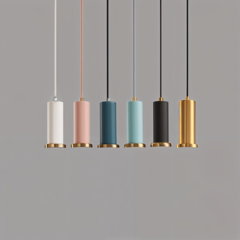 Ribbed Glass Globe Pendant Light with Brass Cylinder Fixture