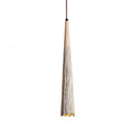 Wabi Sabi Cement Pendant Light with Textured Cone Shade and Wood Socket