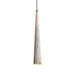 Wabi Sabi Cement Pendant Light with Textured Cone Shade and Wood Socket