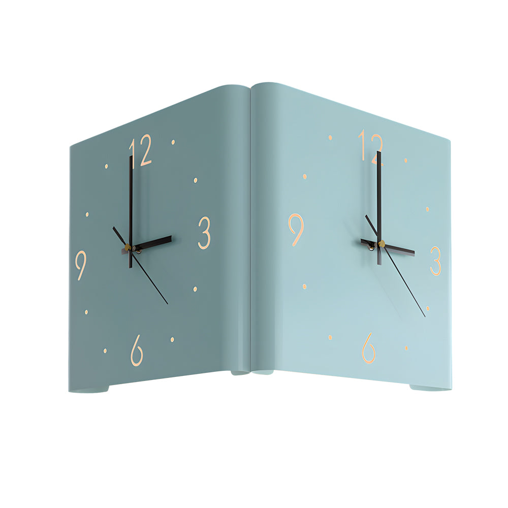 Corner Wall Clock Wall Sconce with Backlit LED Light