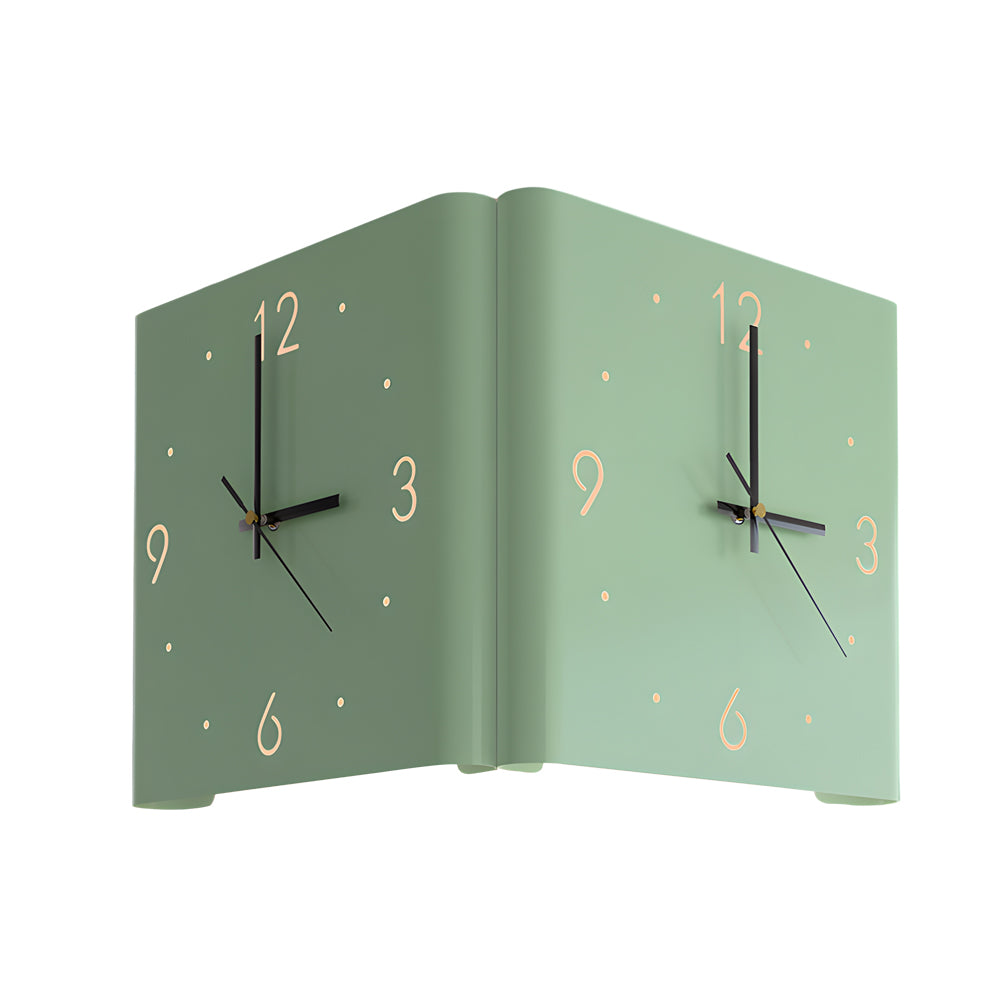 Corner Wall Clock Wall Sconce with Backlit LED Light