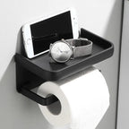 Wall Mounted Aluminum Toilet Paper Holder with Phone Shelf