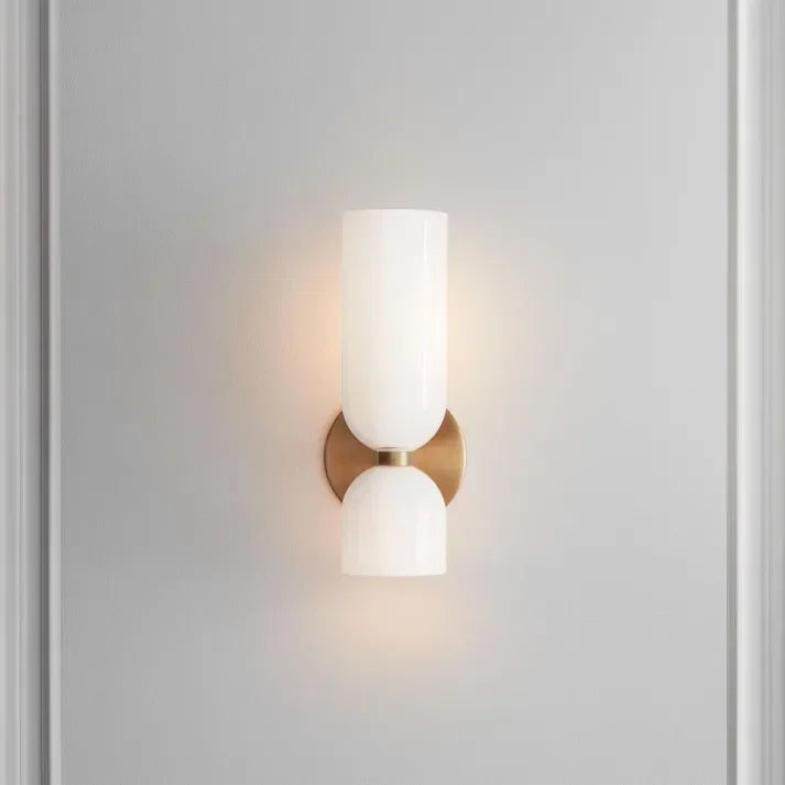 Modern Glass Wall Sconce for Living Room and Bedroom in White — Harbor Light Co.