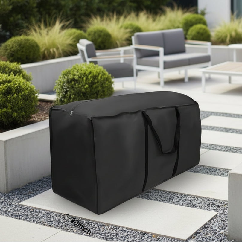 Waterproof Garden Cushion Storage Bag with Handles and UV Resistant Fabric