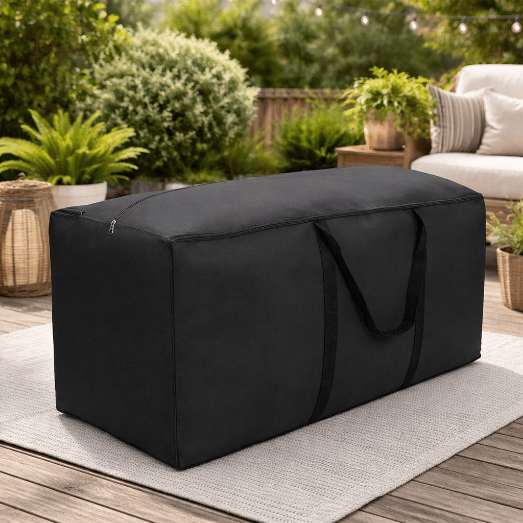 Waterproof Garden Cushion Storage Bag with Handles and UV Resistant Fabric