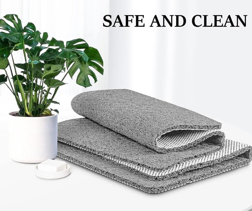 Non-Slip Shower Mat Soft Loop Texture Quick Draining Machine Washable Cut-to-Size Bath Mat for Shower and Tub