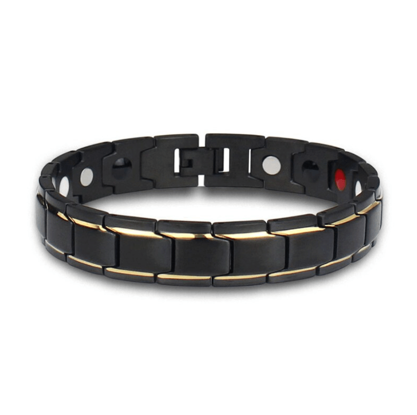 Magnetic Bracelet for Men and Women Stainless Steel Link Bracelet with Magnets Unisex Wristband Jewelry Set of Two