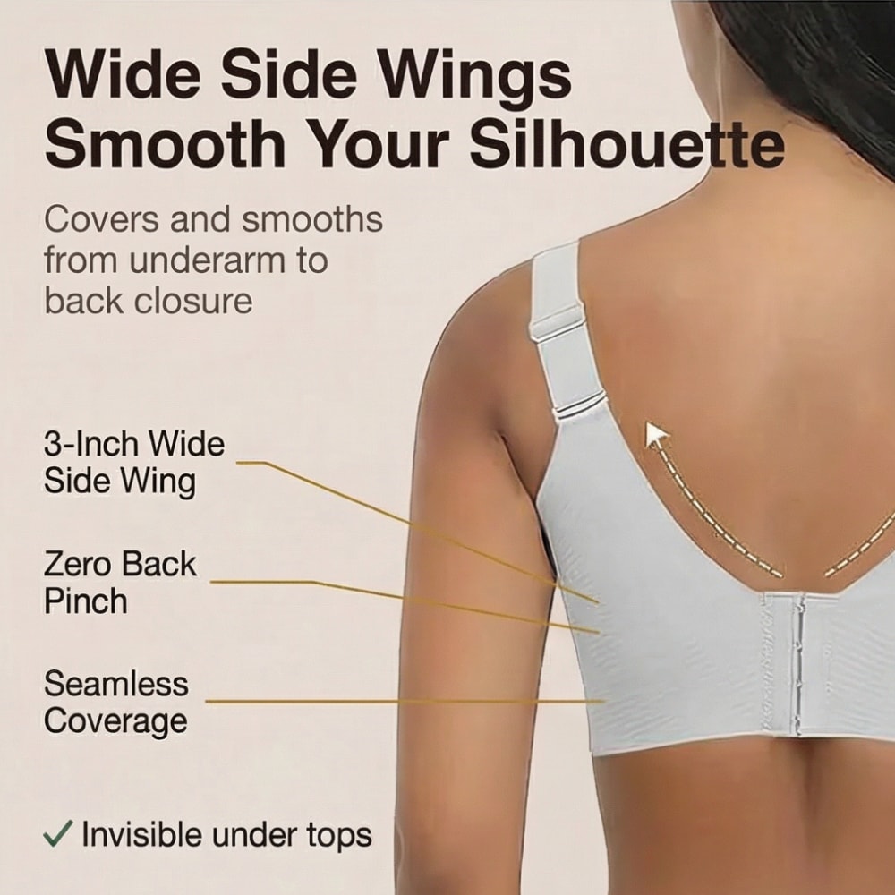 Wireless Full Coverage Bra with Molded Cups and Wide Side Smoothing