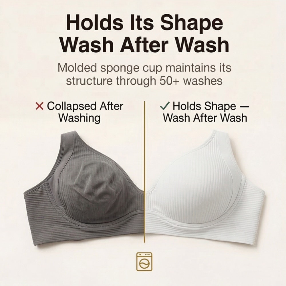 Wireless Full Coverage Bra with Molded Cups and Wide Side Smoothing