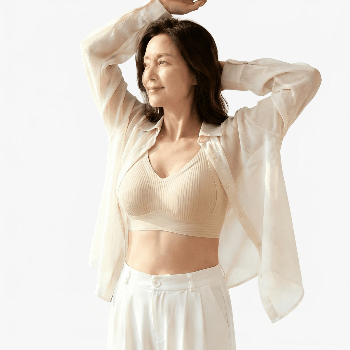 Wireless Full Coverage Bra with Molded Cups and Wide Side Smoothing