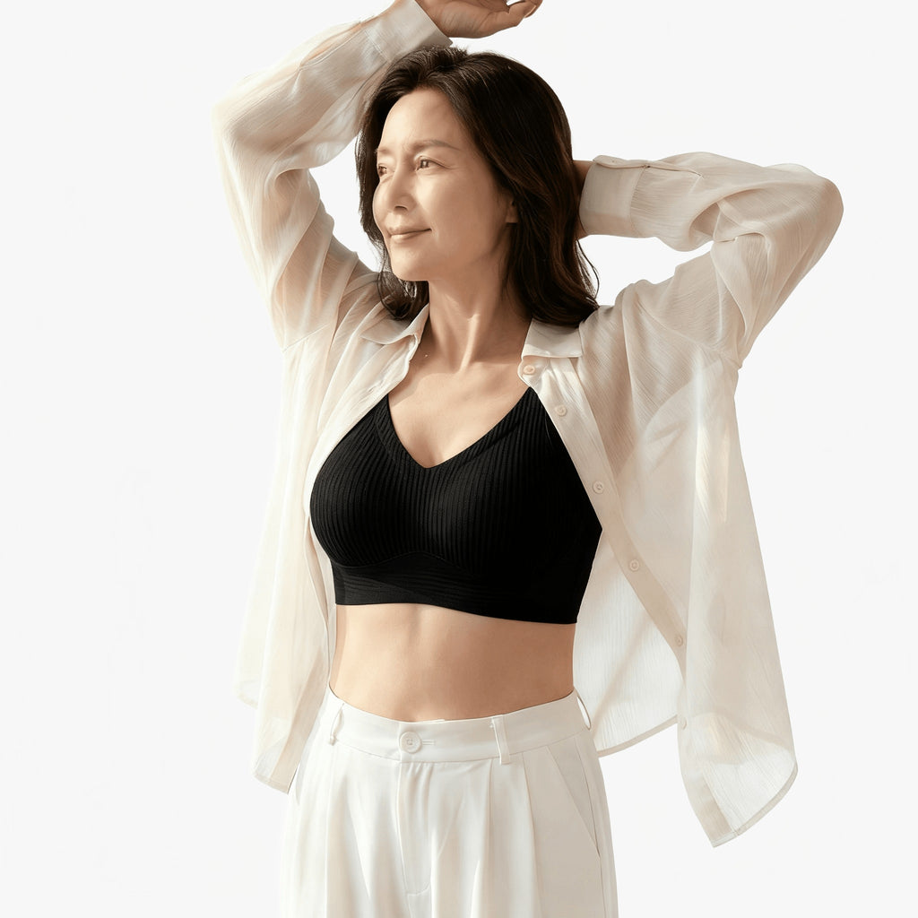 Wireless Full Coverage Bra with Molded Cups and Wide Side Smoothing