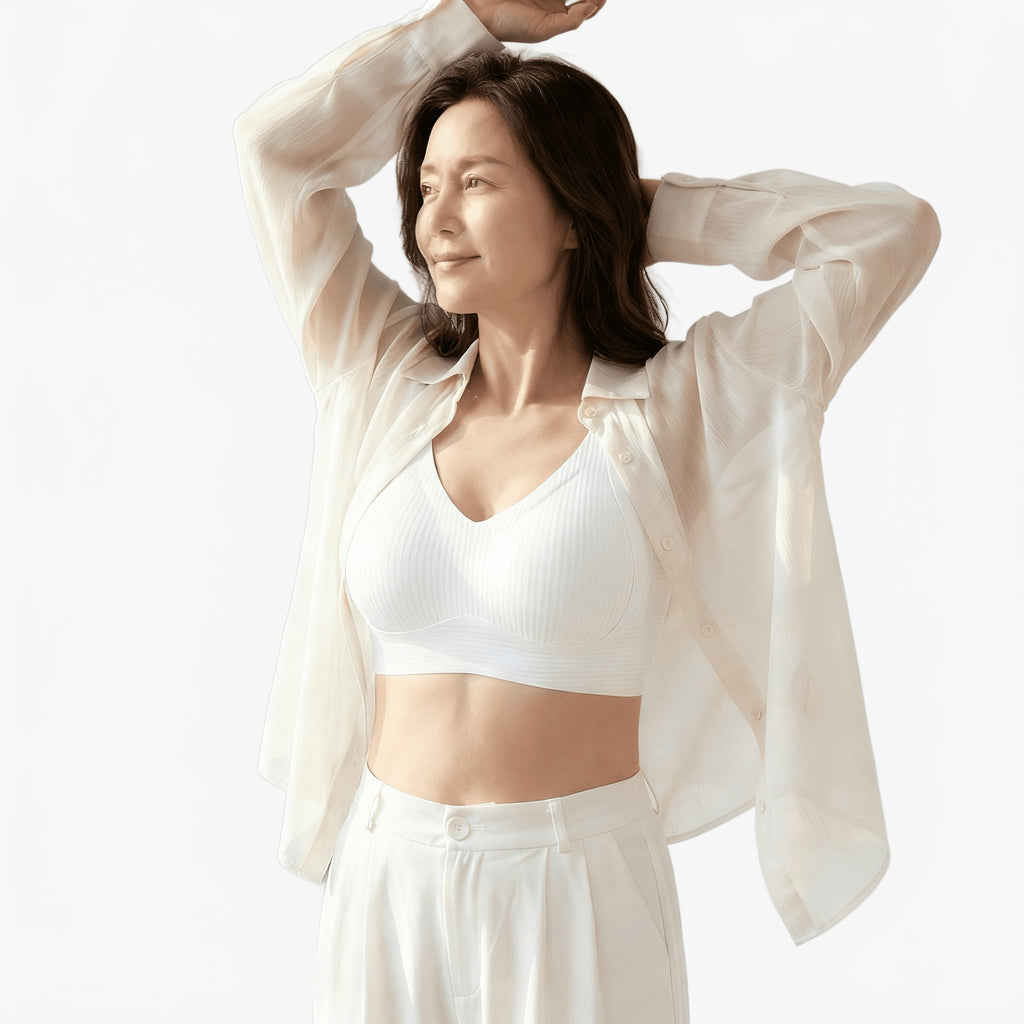 Wireless Full Coverage Bra with Molded Cups and Wide Side Smoothing