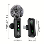 Wireless Lavalier Clip On Microphone with Windscreen for Phone and Tablet