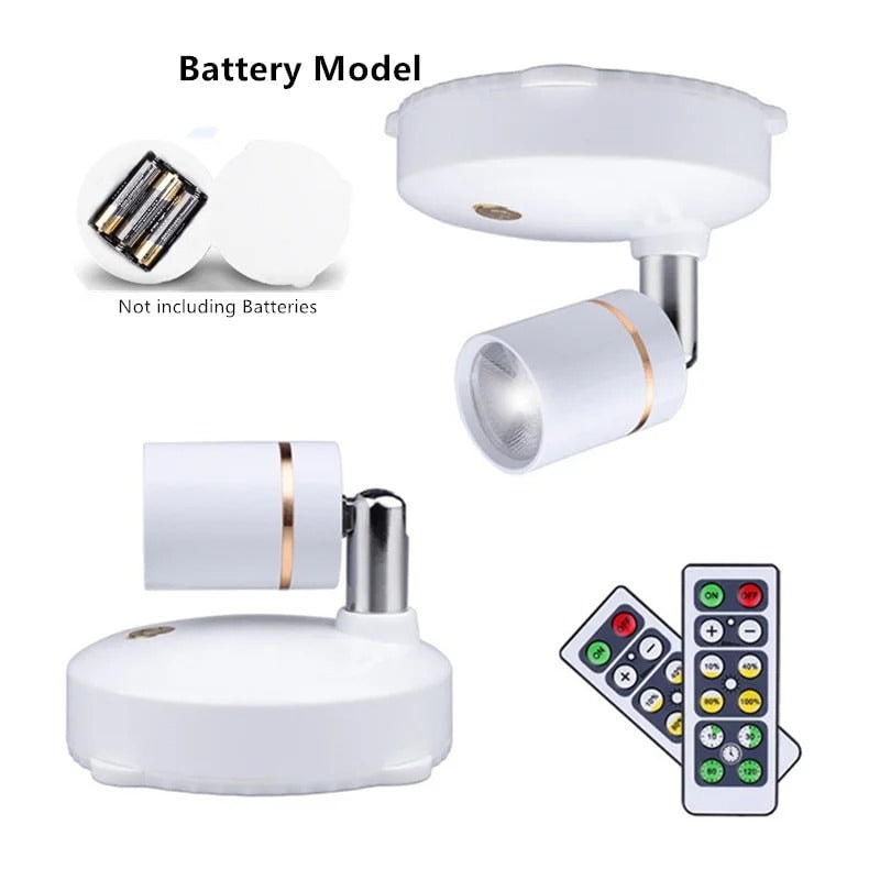 Wireless LED Spotlight with Remote Control for Wall Art and Display Shelves