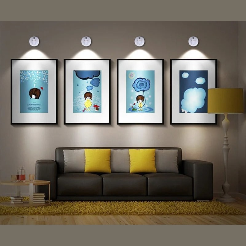 Wireless LED Spotlight with Remote Control for Wall Art and Display Shelves