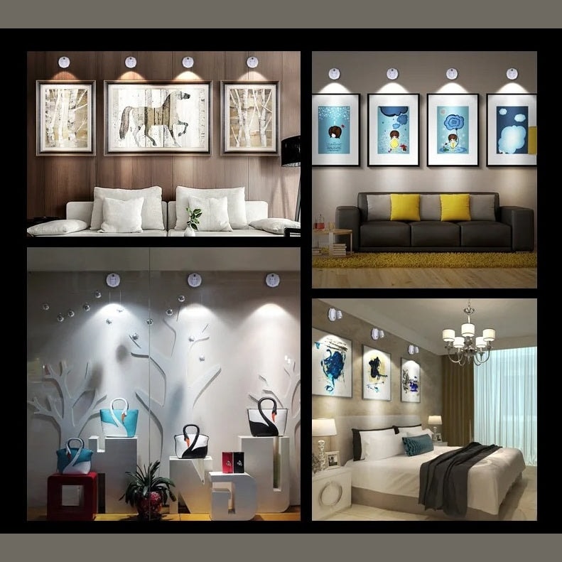Wireless LED Spotlight with Remote Control for Wall Art and Display Shelves